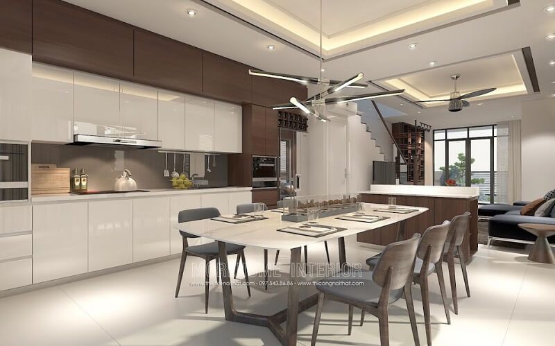 Mẫu bàn ăn gỗ 6 ghế gỗ tự nhiên mang vẻ đẹp sang trọng cho gia chủ