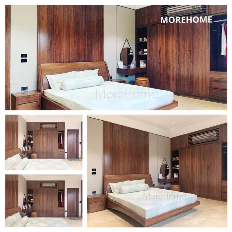 Morehome cung cấp cho khách hàng những sản phẩm giường ngủ gỗ óc chó hiện đại với thiết kế đẹp mắt và sang trọng.